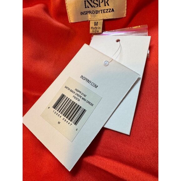 Inspir NY By Tezza Size Medium Satin Back Crepe Mini Dress Fiesta NWT Inspired $ - Picture 5 of 9